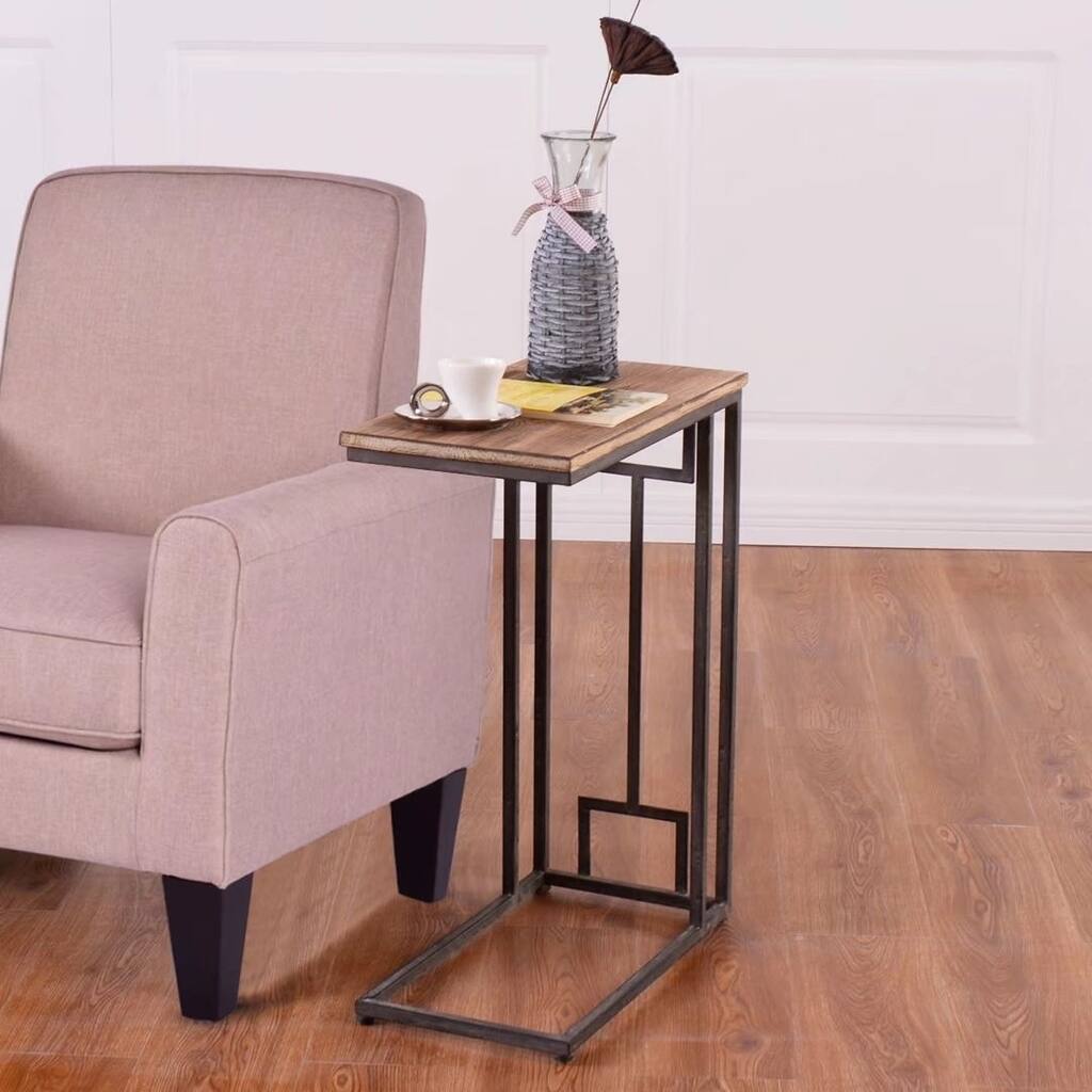 26" Solid Wood Coffee Tray Side Sofa End Table Ottoman Couch Stand Lap