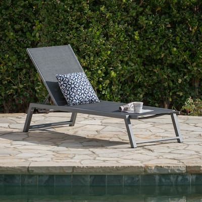 Myers Outdoor Aluminum Mesh Chaise Lounge by Christopher Knight Home