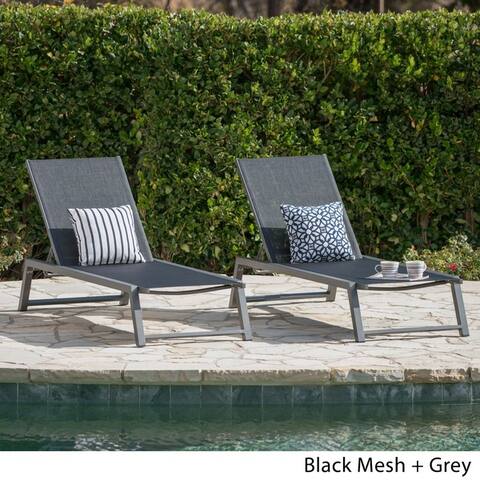 Black Aluminum Patio Furniture Find Great Outdoor Seating Myers Outdoor Aluminum Mesh Chaise Lounge Set Of 2 By Christopher Knight Home