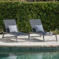 Myers Outdoor Aluminum Mesh Chaise Lounge (Set of 2) by Christopher Knight Home