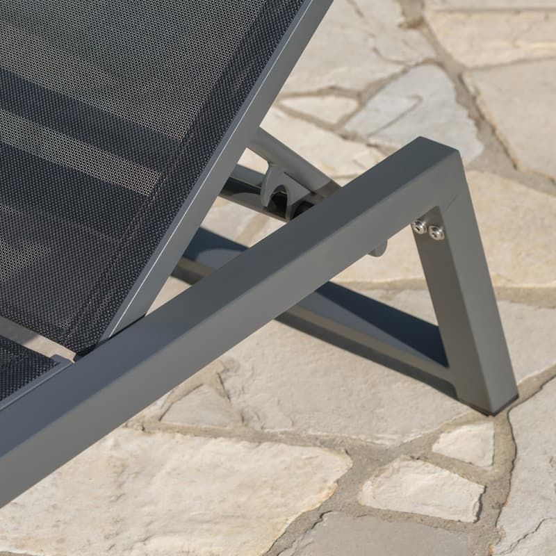 Myers Outdoor Aluminum Mesh Chaise Lounge (Set of 4) by Christopher Knight Home