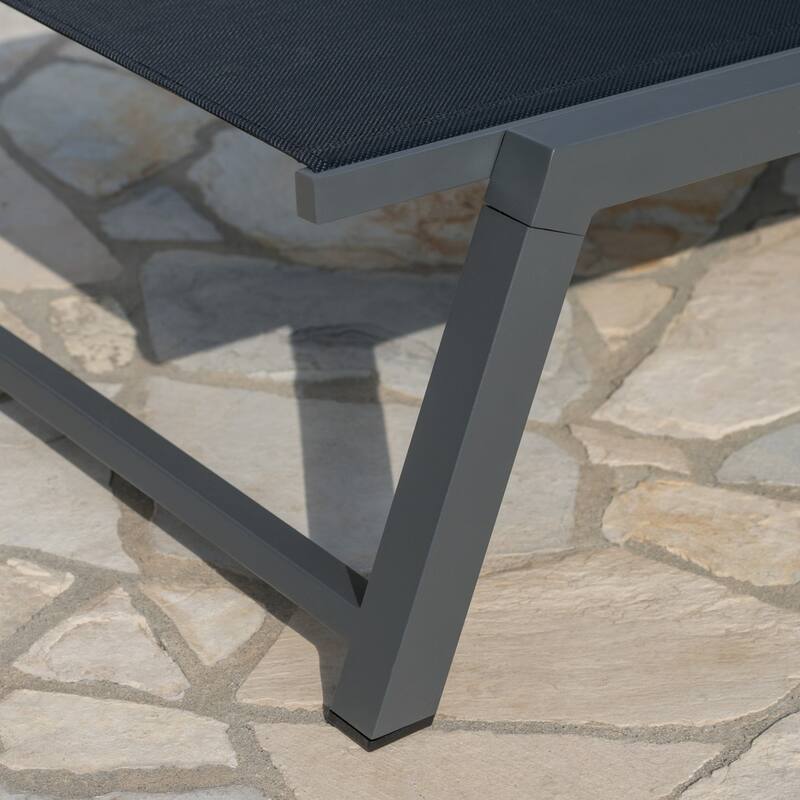 Myers Outdoor Aluminum Mesh Chaise Lounge (Set of 4) by Christopher Knight Home