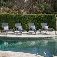 Myers Outdoor Aluminum Mesh Chaise Lounge (Set of 4) by Christopher Knight Home