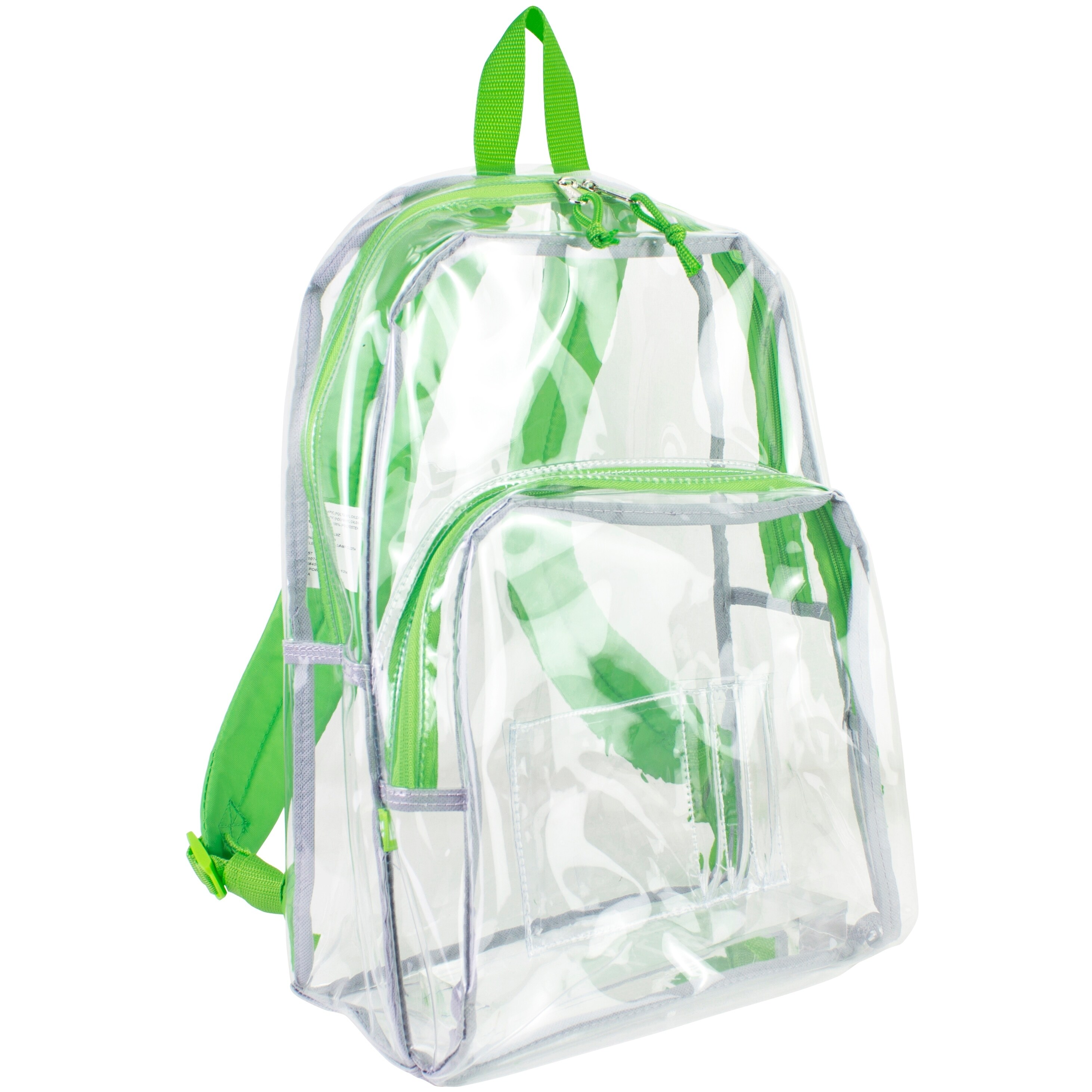 green clear backpack