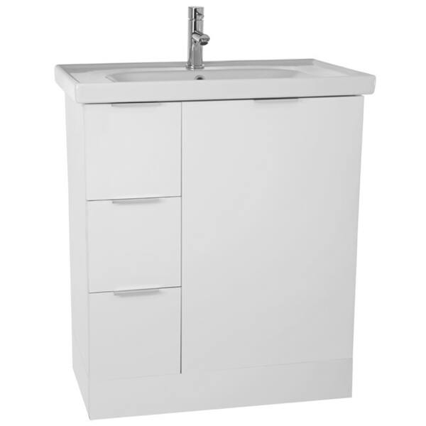 ARCOM WA03 Free Standing 31 Inch Glossy White Vanity Cabinet With ...