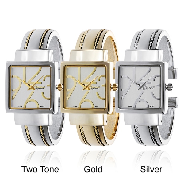 Geneva Women's Polished Square Face Watch - Overstock Shopping - Big ...