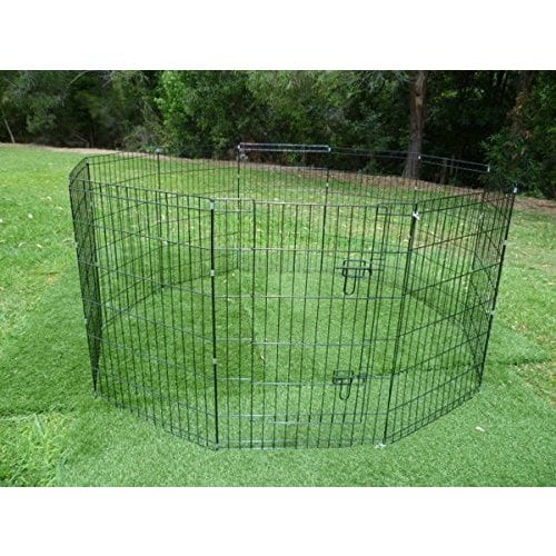 ALEKO Dog Playpen Pet Kennel Pen Exercise Cage Fence 8 Panel