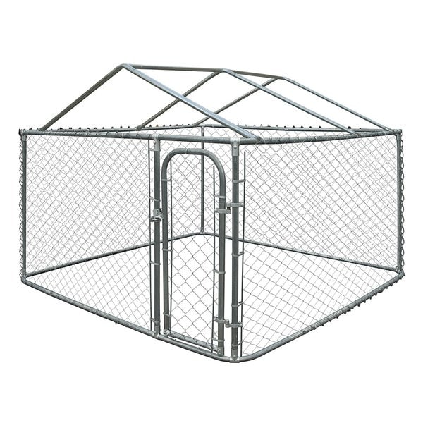 ALEKO DIY Chain Link Box Dog Kennel With Roof Frame. Opens flyout.