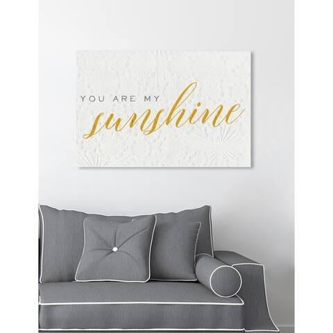 Oliver Gal 'You Are My Sunshine' Typography and Quotes Wall Art Canvas Print - White, Gold