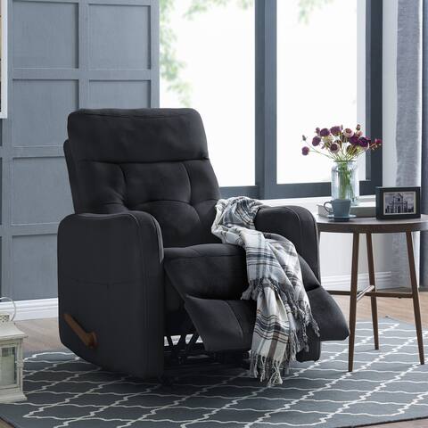 Copper Grove Pallas Navy Blue Velour Rocker Recliner Chair