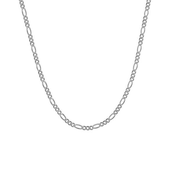 slide 1 of 6, Pori Jewelers 925 Sterling Silver Super Light High Polished 6 MM Figaro Special Pave 160 Chain Necklace