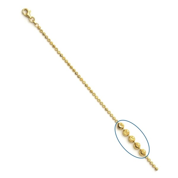 for Women Pori Jewelers 925 Sterling Silver 1.5MM Diamond Cut Bead Chain Necklace Made in Italy