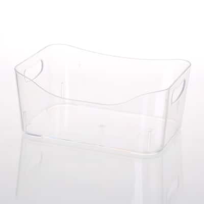 Ybmhome Open Bin Storage Basket Kitchen Pantry, Beauty Product Supply Organizer, Under Cabinet Caddy Clear - S