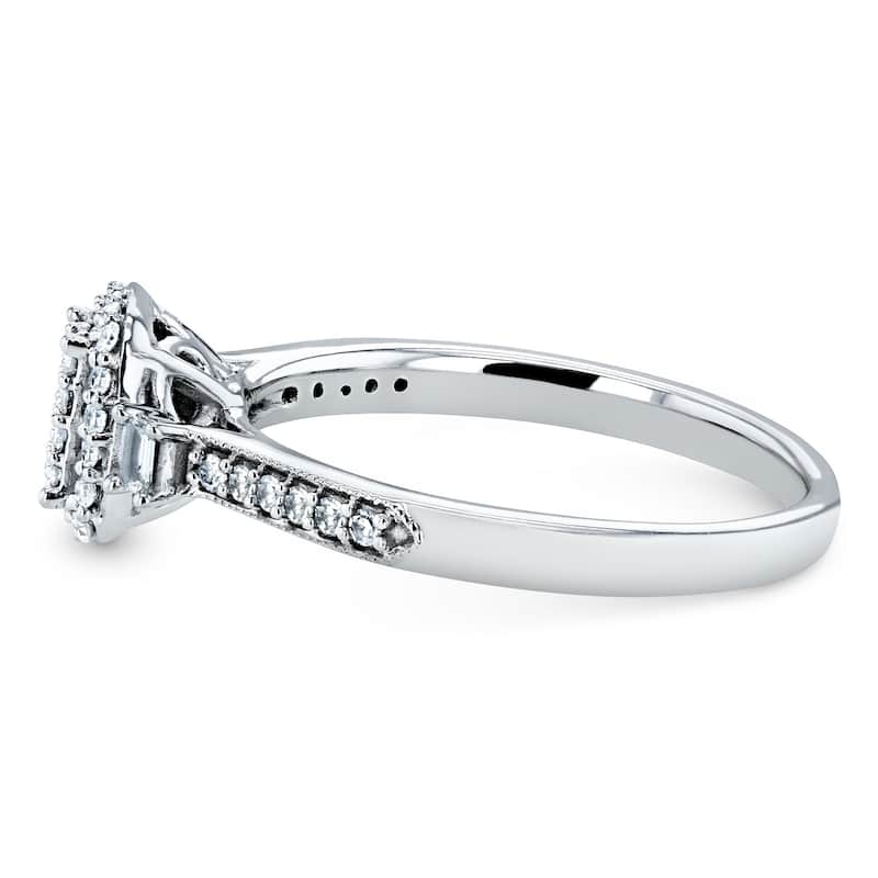 Annello by Kobelli 10k White Gold 1/4ct TDW Diamond Promise Ring