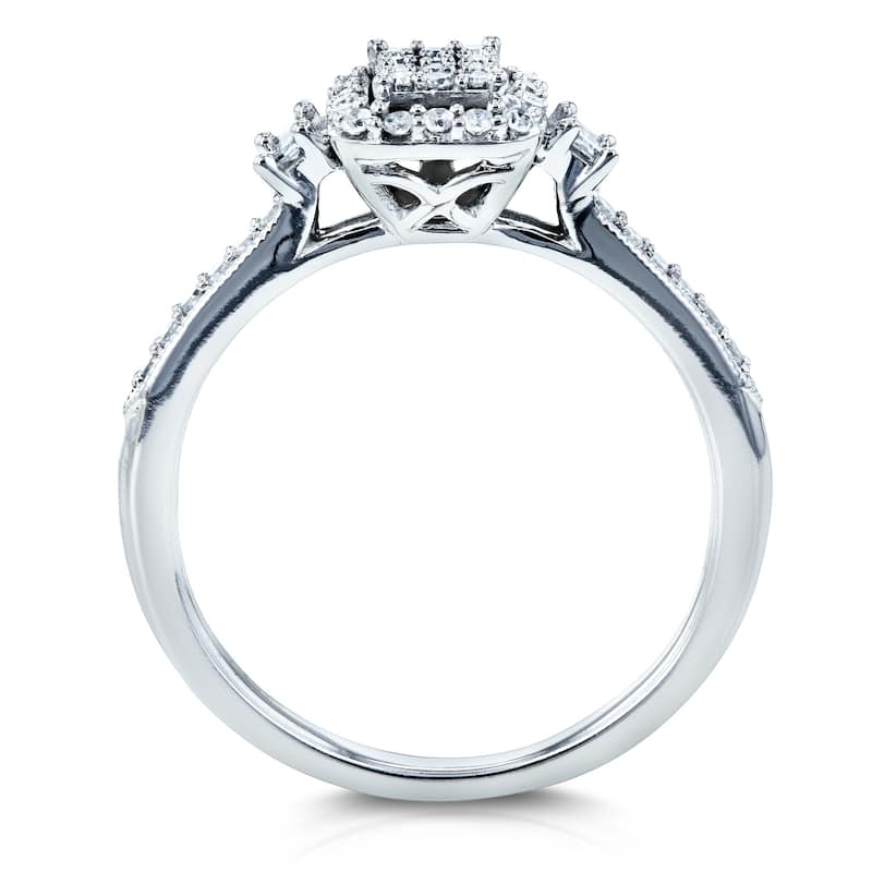 Annello by Kobelli 10k White Gold 1/4ct TDW Diamond Promise Ring