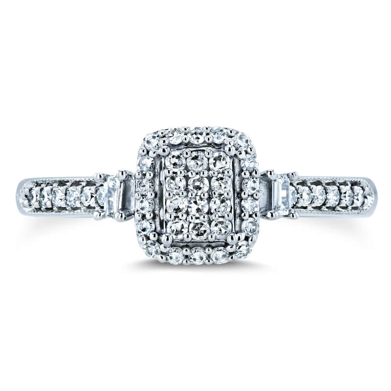 Annello by Kobelli 10k White Gold 1/4ct TDW Diamond Promise Ring