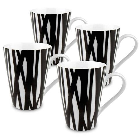 Konitz Set of 4 Black and White Rhythm Mugs