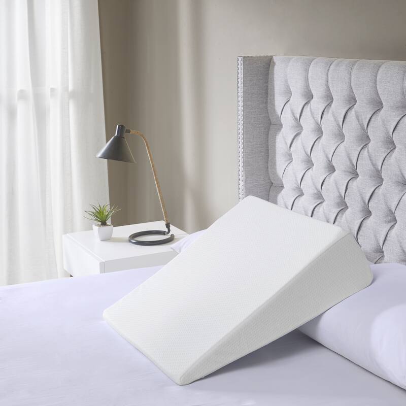Madison Park White Memory Foam Wedge Pillow with Incline Design