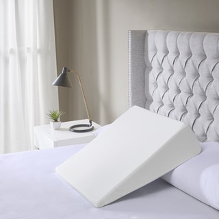 Sleep Philosophy White Memory Foam Wedge Pillow with Incline Design