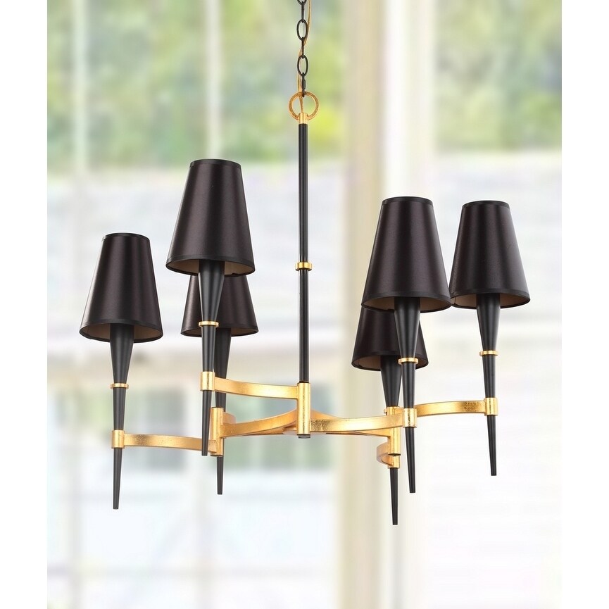 Safavieh Lighting Alroy Adjustable 3-light LED Black/ Gold Chandelier (CHA4004A) - Chandeliers For Bedrooms by Overstock.com