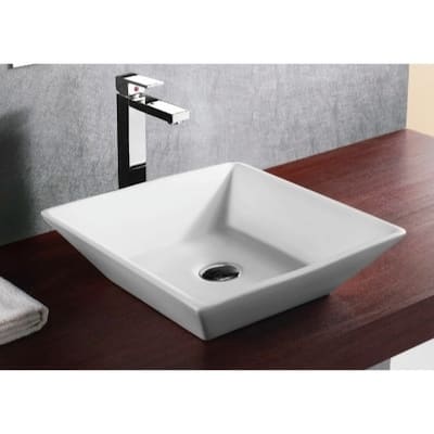 Caracalla Square White Ceramic Vessel Bathroom Sink