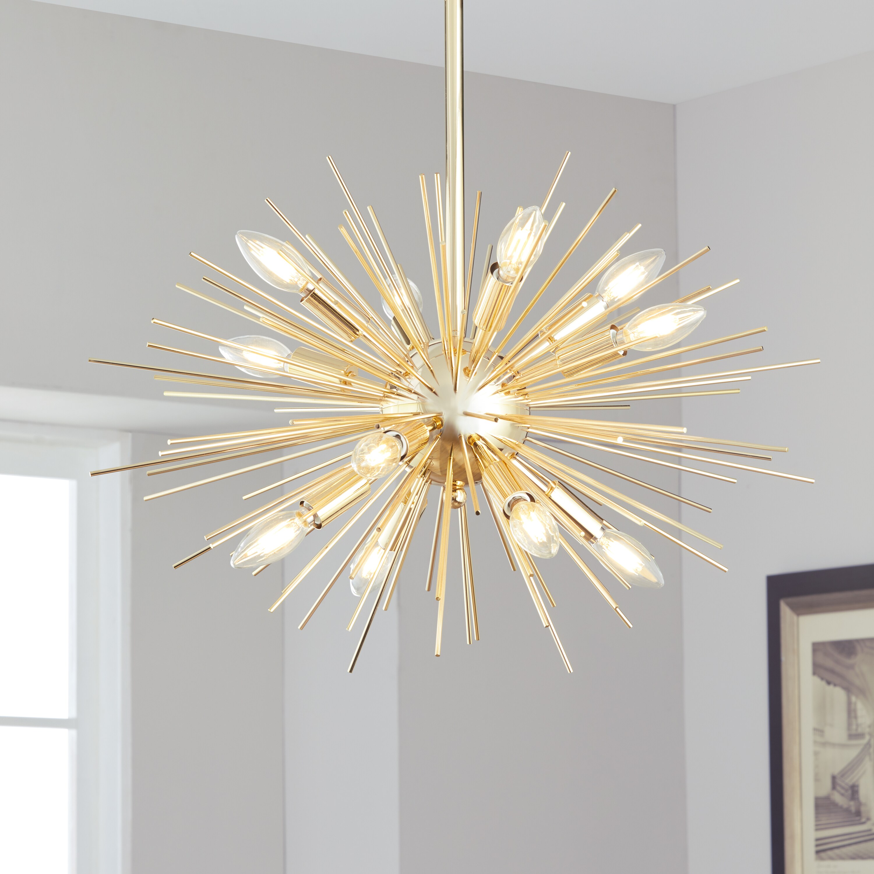 Shop Safavieh Lighting Zadie Gold Retro Sunburst Led 12 Light