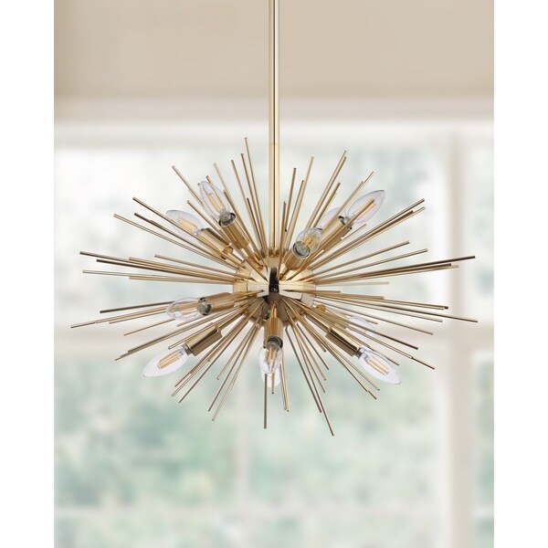 Safavieh Lighting Zadie Gold Retro Sunburst Adjustable Pendant