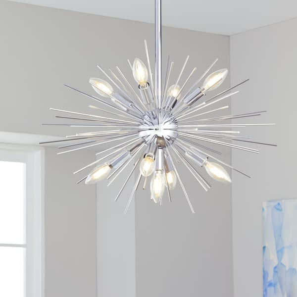 Shop Safavieh Lighting Willa Silver Sunburst 9 Light Led