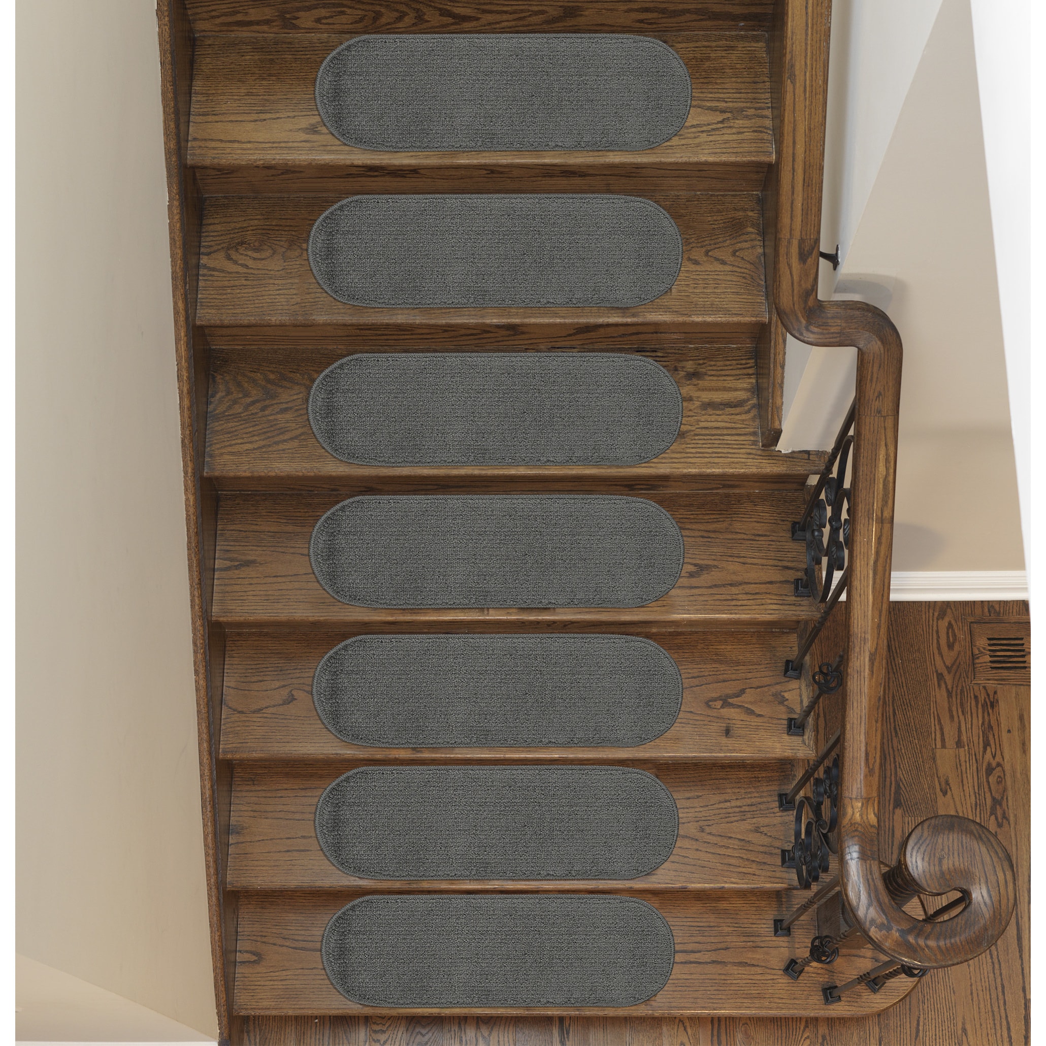 Softy Solid Design Non Slip Oval Stair Treads Set Of 7 Softy Solid Design Non Slip Oval Stair Treads Set Of 7