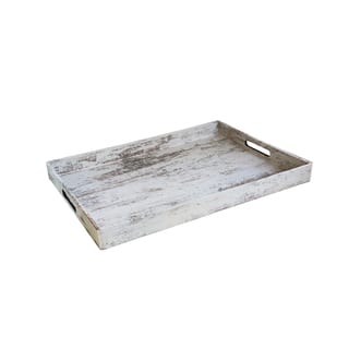 Birch Wood Finish Rectangular Serving Tray