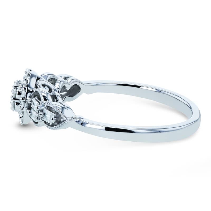 Annello by Kobelli 10k White Gold 1/4 TDW Unique Diamond Engagement Ring