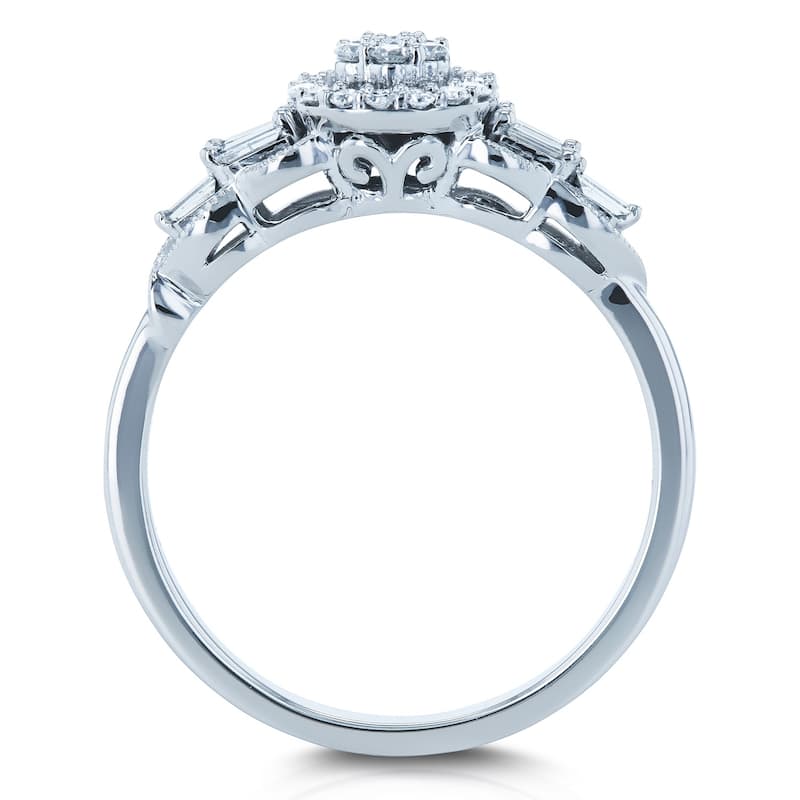 Annello by Kobelli 10k White Gold 1/4 TDW Unique Diamond Engagement Ring
