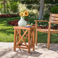 Lily Outdoor Wood Acacia Accent Table by Christopher Knight Home