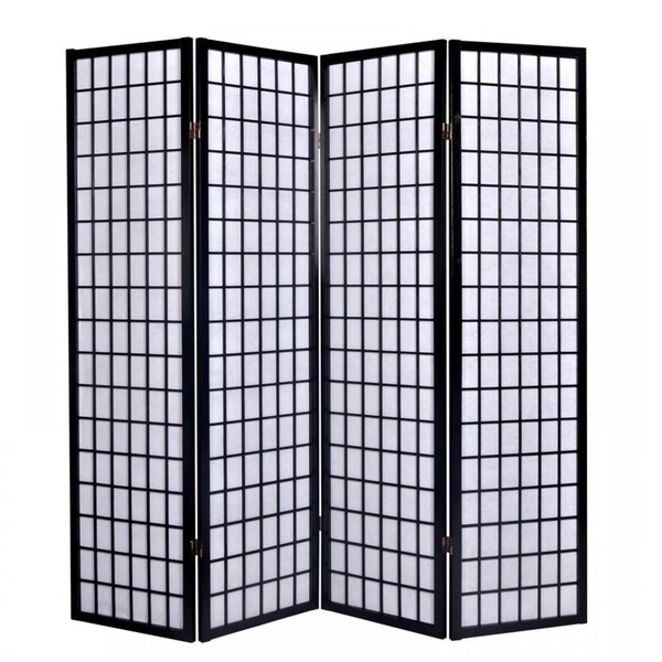 Shop 4 Panel Japanese Oriental Room Divider Hardwood Screen Privacy