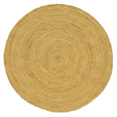 Braided Bleached Natural Jute Handmade Round Rug - 8'