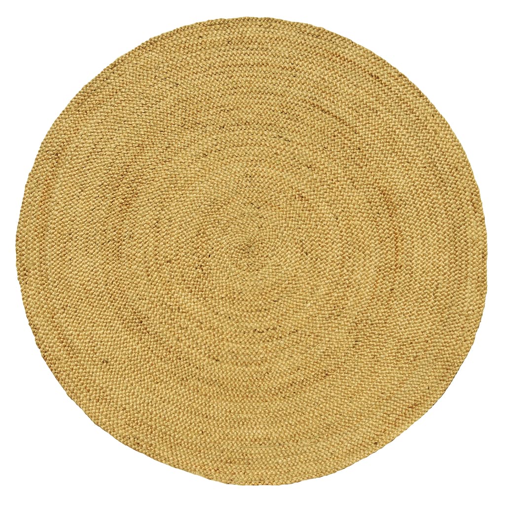 Braided Bleached Natural Jute Handmade Round Rug - 8'
