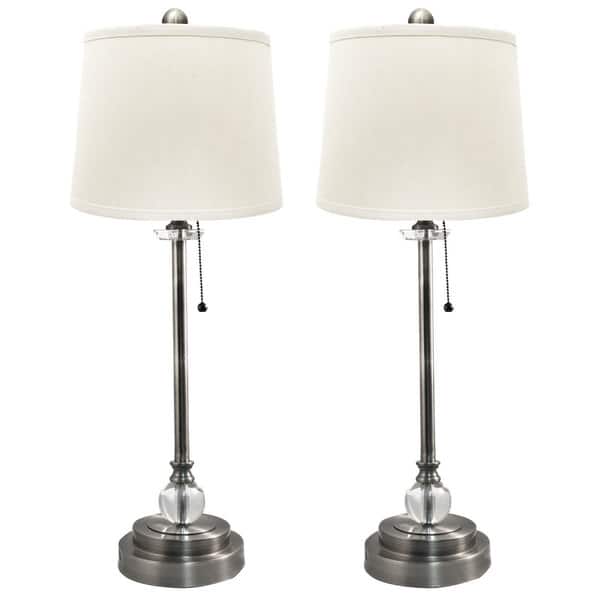Shop Royal Designs Set Of 2 Buffet Lamps In Brush Nickel With