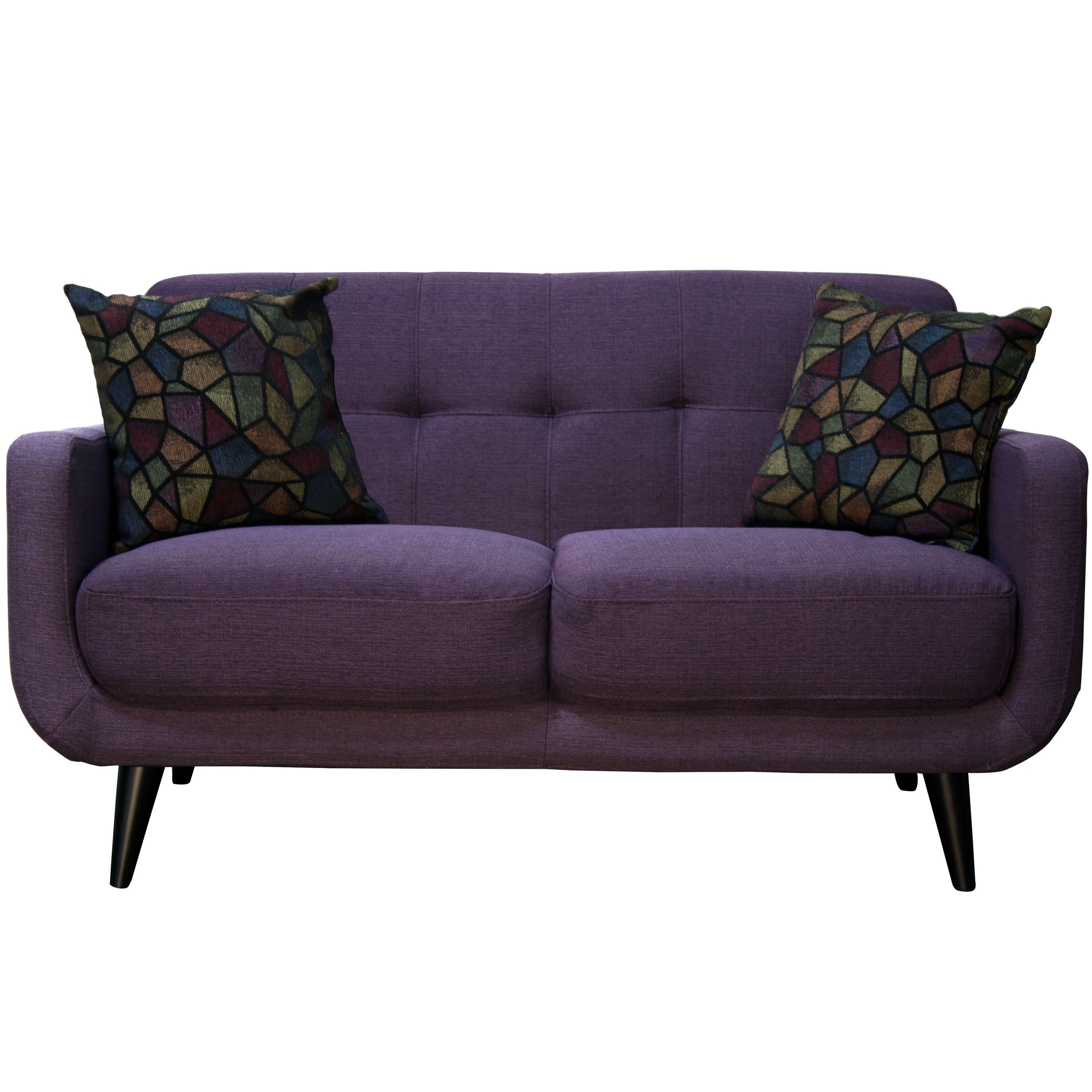 Best Master Furniture Twilight Lavender Mid Century Sofa Twilight Lavender Mid Century Sofa