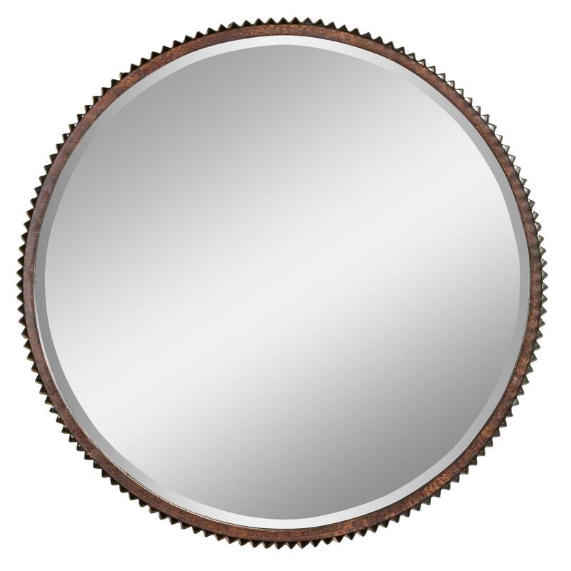 Harrison Rustic Metal Wall Mirror - 23"H x 23"W x 4"D
