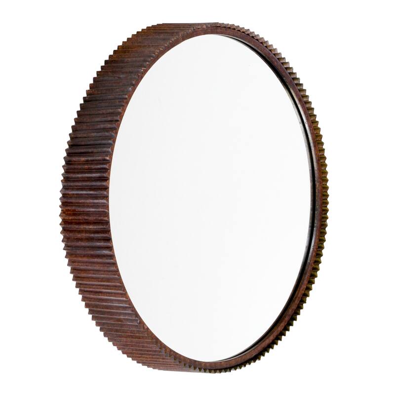 Harrison Rustic Metal Wall Mirror - 23"H x 23"W x 4"D