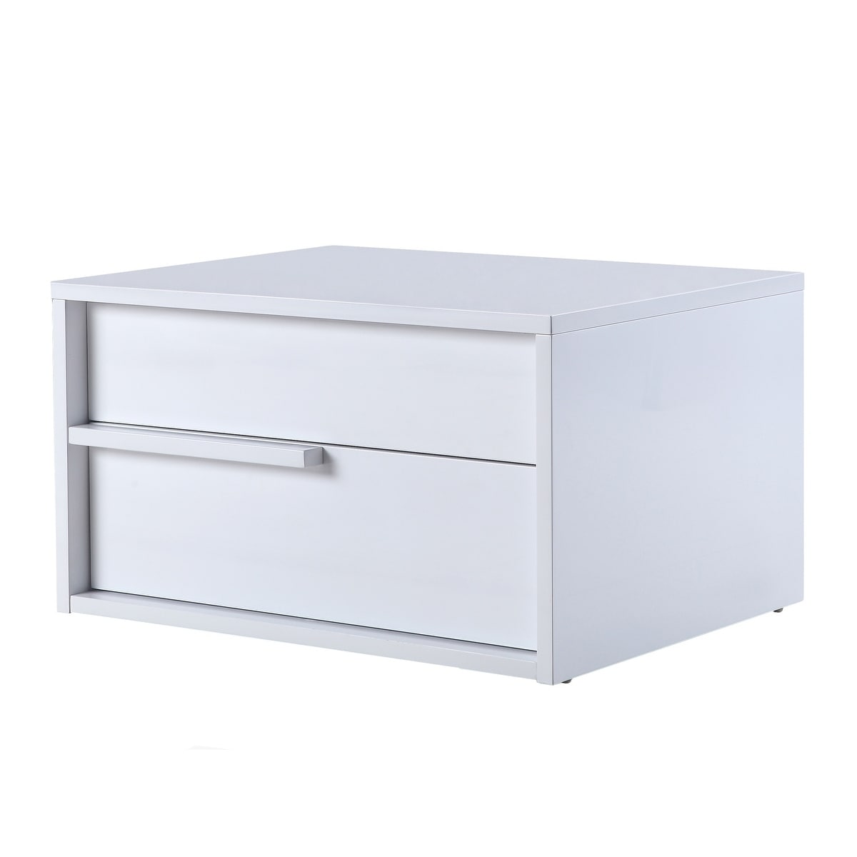 Shop Dolce High Gloss White Lacquer Left Side Nightstand End