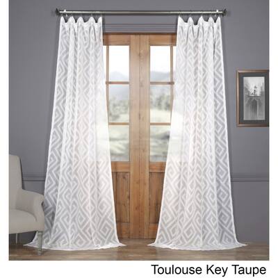 Buy White 108 Inches Geometric Sheer Curtains Online At