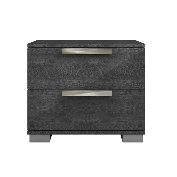 Gray lacquer outlet nightstand