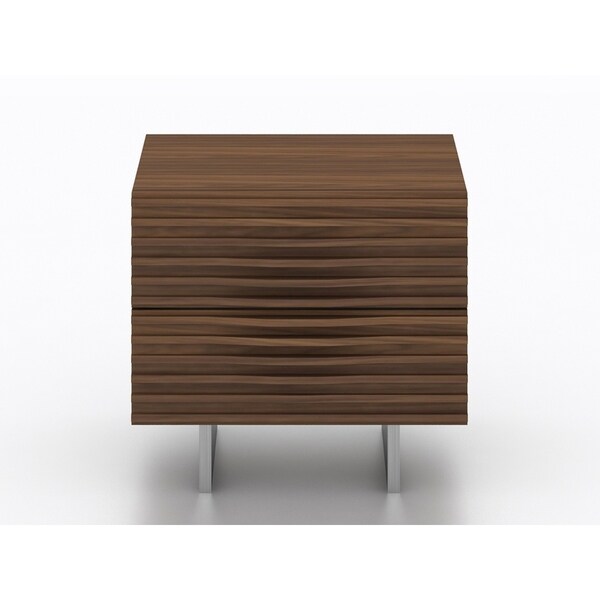 MOON Walnut Veneer Nightstand by Casabianca Home