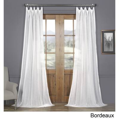 Exclusive Fabrics Bordeaux Striped Faux Linen Sheer Curtain (1 Panel)