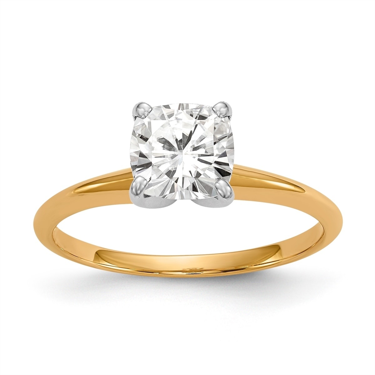 Shop Moissanite By Versil 14 Karat Yellow Gold 1 7 Carat 7 0mm