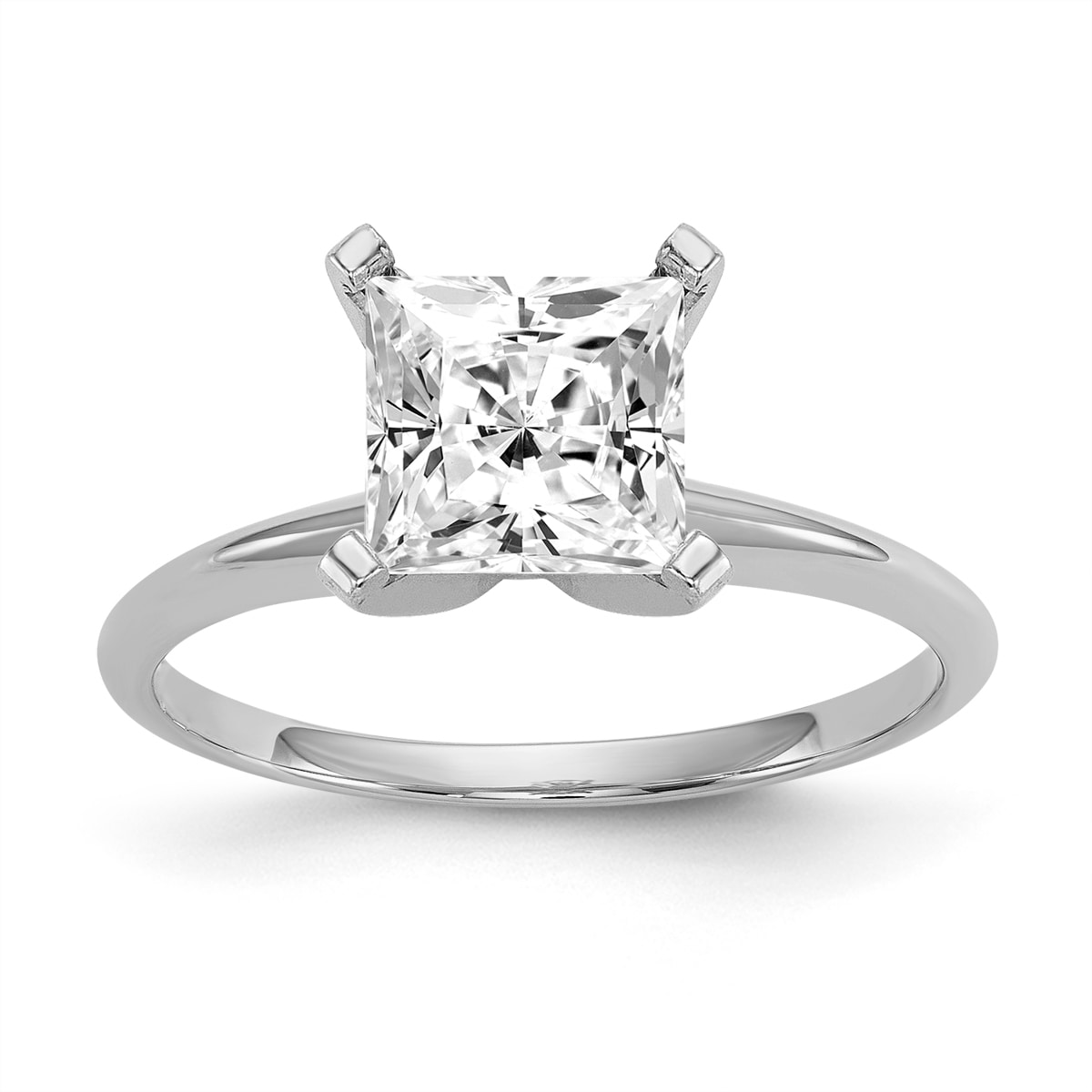 14k White Gold 2 1/3ct Moissanite Princess Solitaire Ring by Versil