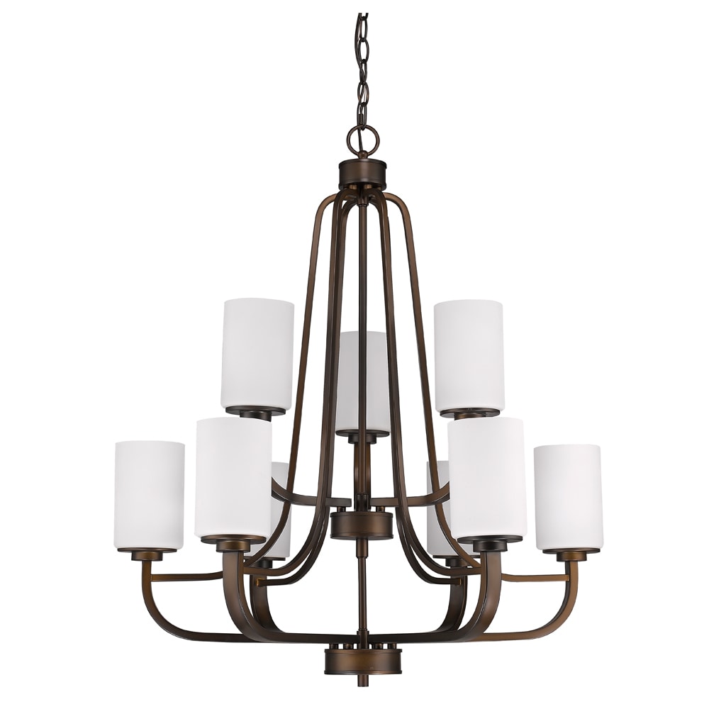 Acclaim Lighting Addison Oil-rubbed Bronze-finished Metal 9-light Chandelier with Opal Glass Shades (32.5 inch, 9-Light, Oil Rubbed Bronze, Opal - Chandeliers For Bedrooms by Overstock.com