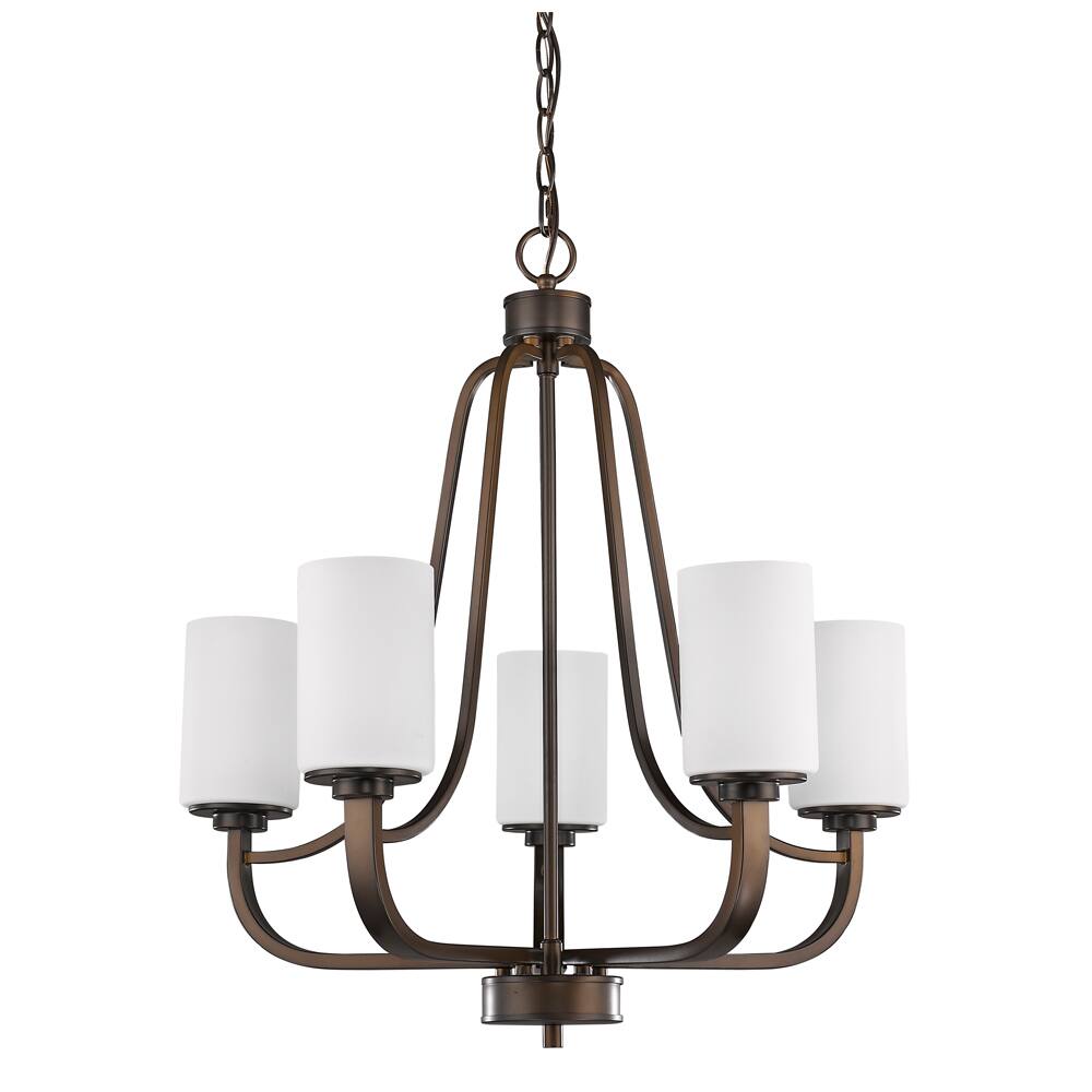 Acclaim Lighting Addison Oil Rubbed Bronze Indoor 5-light Chandelier with Glass Shades (26-inch, 5-Light, Oil Rubbed Bronze, Opal Glass) - Chandeliers For Bedrooms by Overstock.com