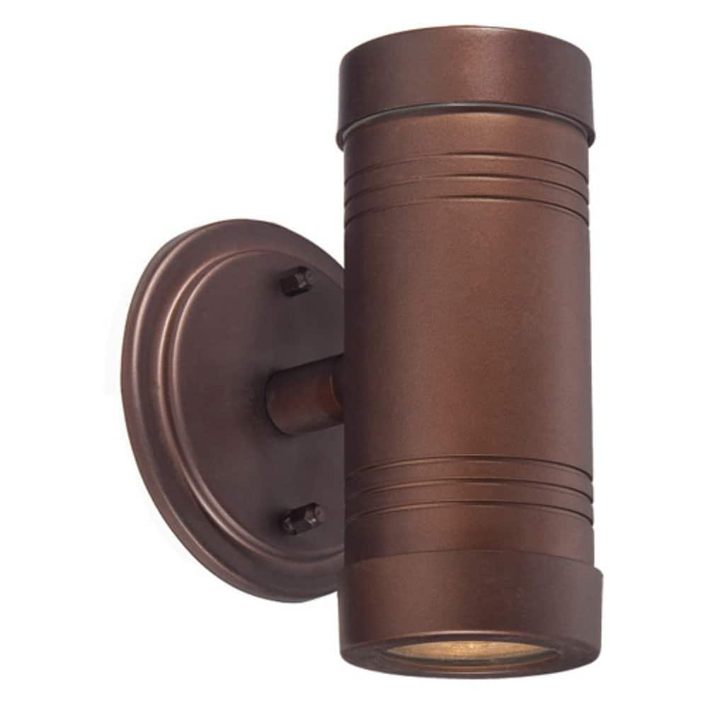 Acclaim Lighting Cylinders Collection Wall-Mount 2-Light Outdoor Architectural Bronze Light Fixture